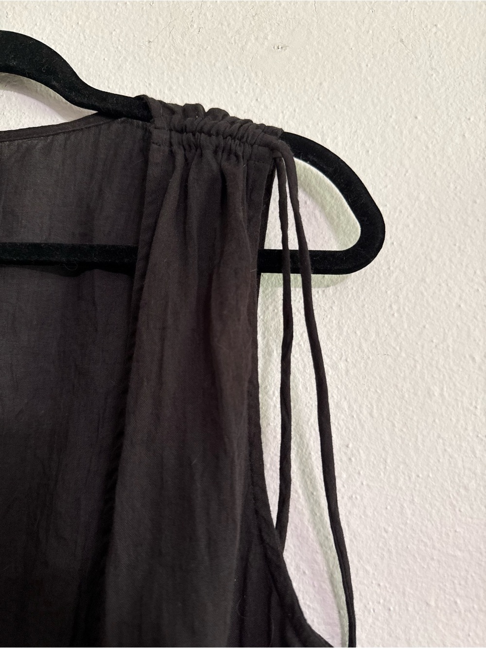 ☀️ Kona Sol • Black Sleeveless Drawstring Maxi Swim Cover Up Dress • Women’s Lg - Picture 5 of 8
